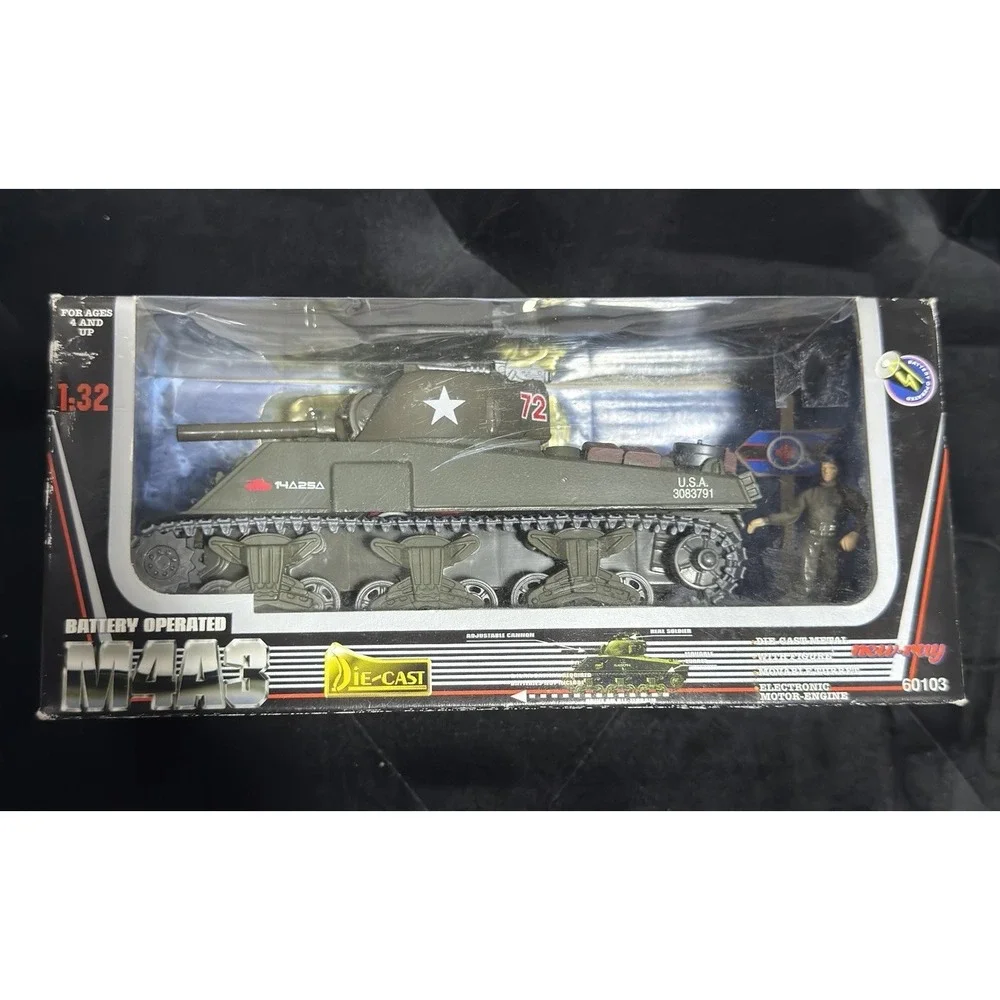 1998 Toy Mark Battery Operated M4A3 Tank Diecast 1:32 Scale 60103